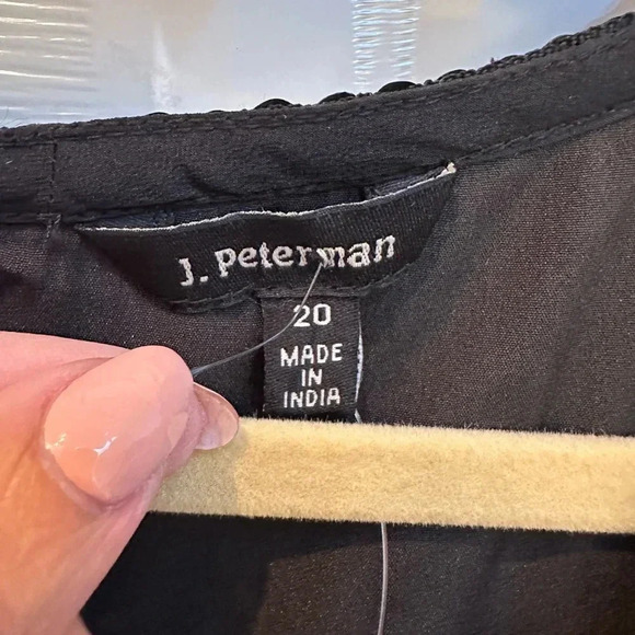 J. Peterman Black Beaded Shift Evening Formal Midi Dress Ruffle Plus Size 20 NWT - Picture 11 of 14